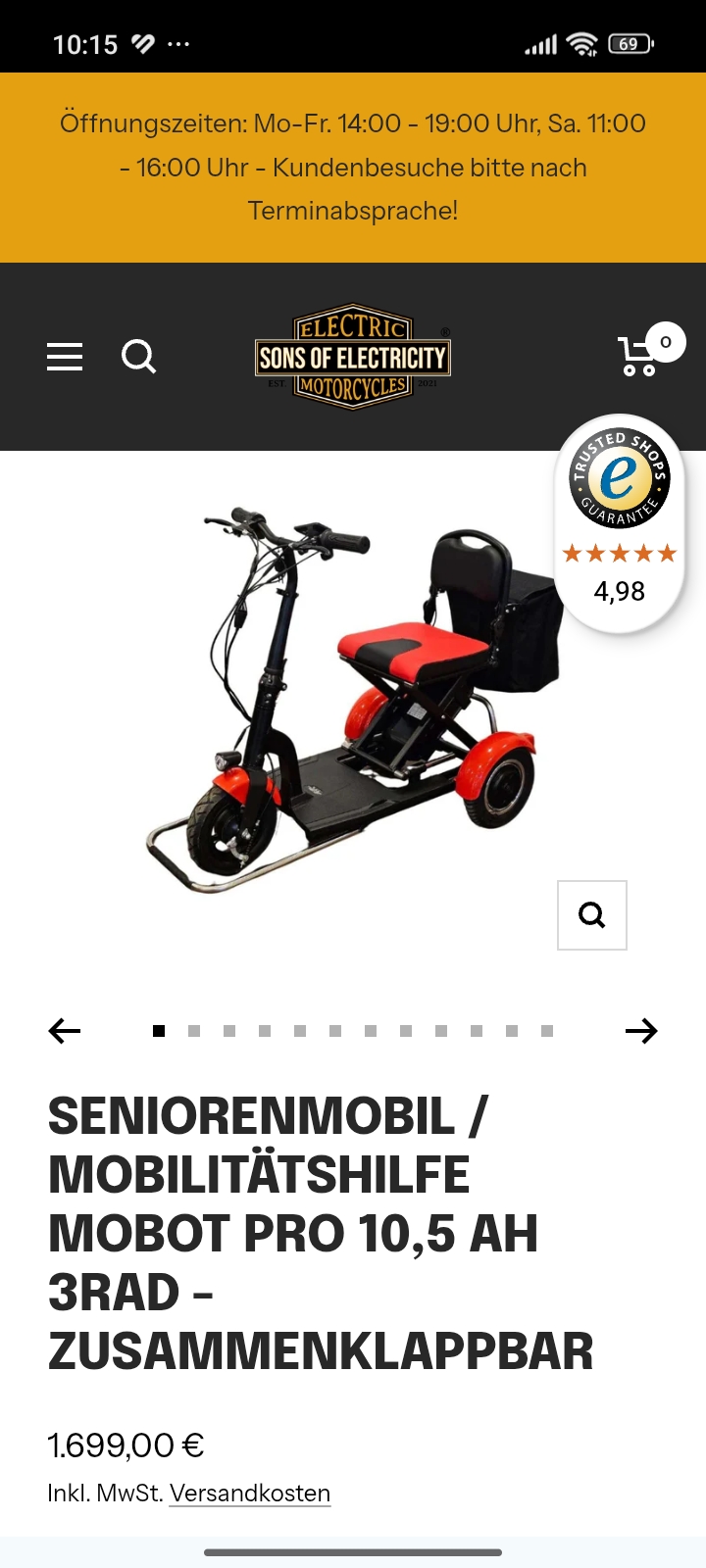 Seniorenmobil MoBot  Elektro-Mobil MoBot  neuwertig Bild 5